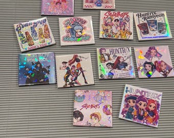 KPop Demon Hunter Mystery Pack of 4 Magnets Huntrix Saja Boys