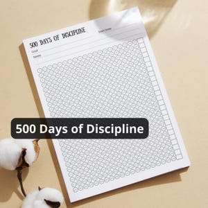 500 Tage Disziplin | druckbarer Tracker für lange Herausforderungen | Langfristige Ziele A4 | 500 Tage Beständigkeit | 500 Tage persönliches Wachstum 2025