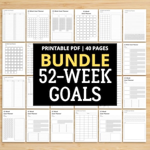 52 Week Goal Planner Printable PDF A4