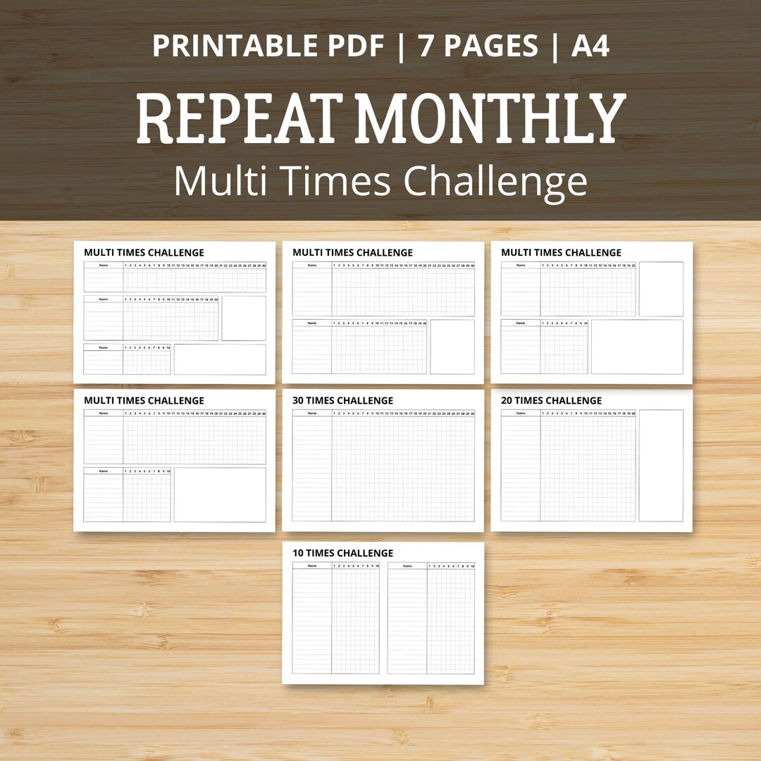 Multiple Times per Month Habit Tracker | Flexible Monthly Challenge ...