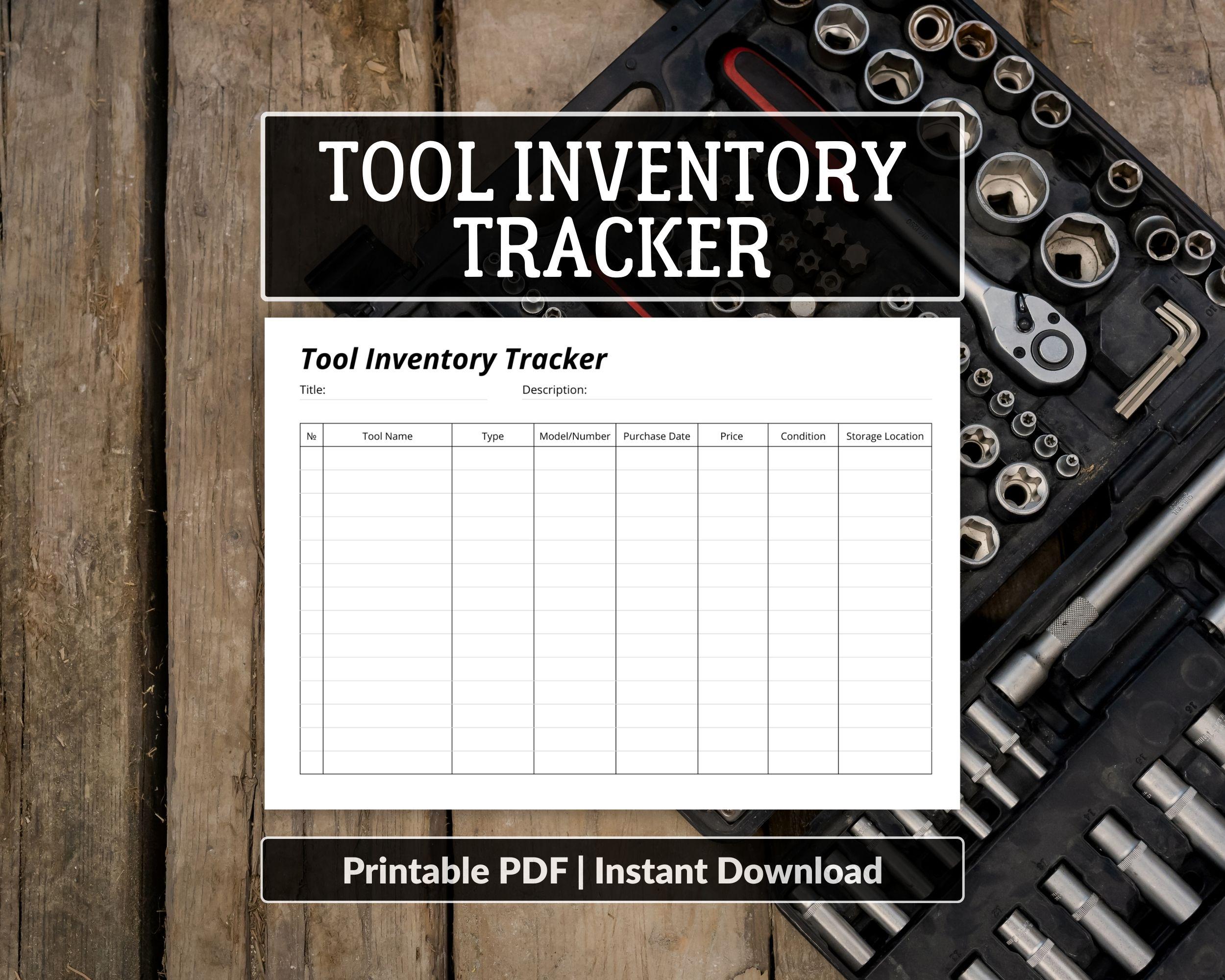 Garage Tool Inventory Sheet: Printable Workshop Tool Log - Etsy