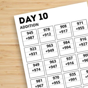 Mathe-Arbeitsblätter für Kinder zum Ausdrucken | Ergänzung Übungsaufgaben PDF A4