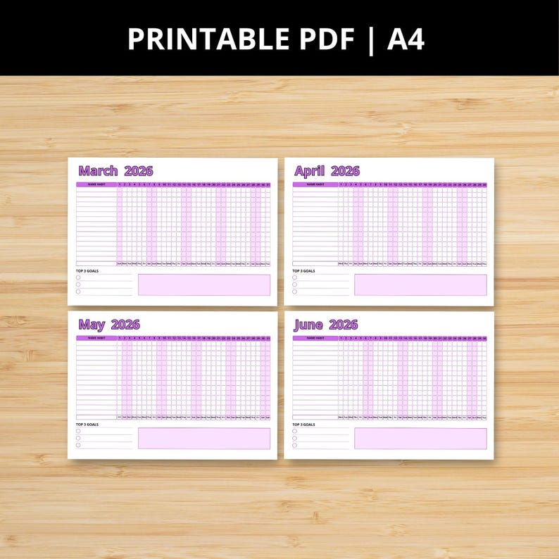 30-day Fitness Challenge | Printable Daily Workout Tracker PDF A4 ...