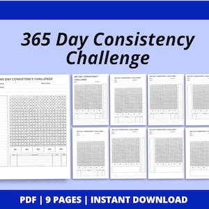 365 Day Habit Tracker 2025: Yearly Progress PDF (A4 Digital Download)