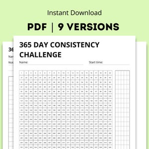 Personal 365 Day Habit Tracker 2025 | 365 Day Consistency Challenge | Yearly Progress Digital Tracker | 365 Days Of Focus