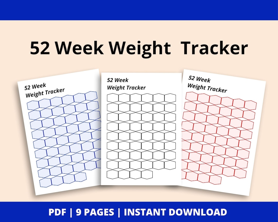 52 Week Weight Tracker Printable | Weight Loss Planner (PDF) - Etsy