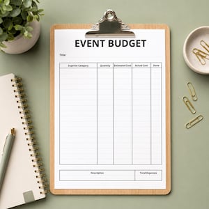 Event Budget Planner: Effective Cost Control (PDF Download A4 Size)
