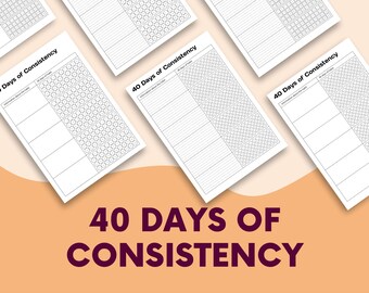 40 Day Habit Tracker | Printable Habit Log PDF | Daily Routine
