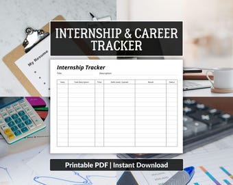 Internship Planner for Students | Daily Log & Reflection | Printable Job Role Exploration
