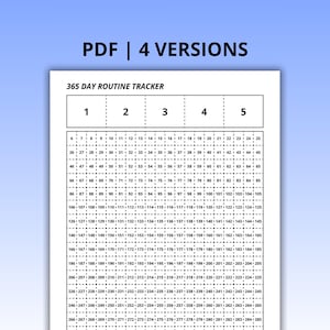 365 Day Habit Tracker PDF: One Year Motivation Journal (A4 Digital Download