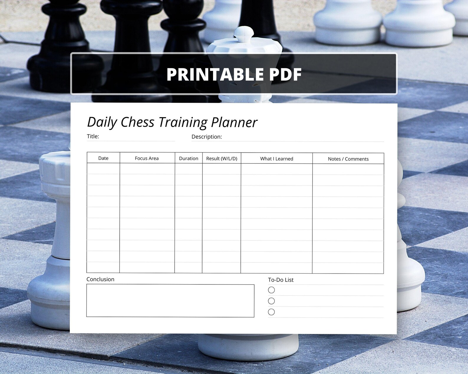 Daily Chess Training Planner: 2026 Skills Tracker (PDF Download A4 Size ...