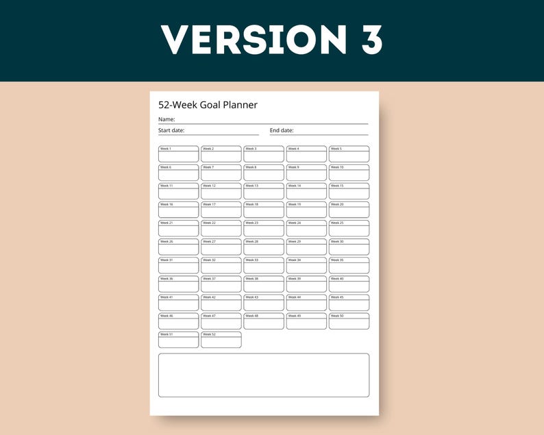 52 Week Habit Tracker | Printable Weekly Routine Planner | PDF Download ...