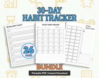 30-Day Habit Challenge Tracker | Daily Discipline Planner PDF