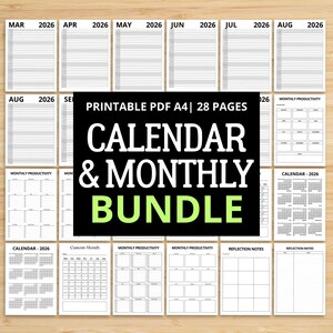 Juni 2026 Kalender - Monatliches Produktiyäts Paket | Druckbares PDF A4