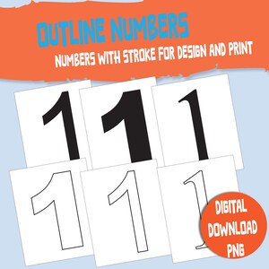 Numbers 0–9 in 3 Fonts – Filled & Outline Variations – A4 Printable – 3 PDFs – Digital Download