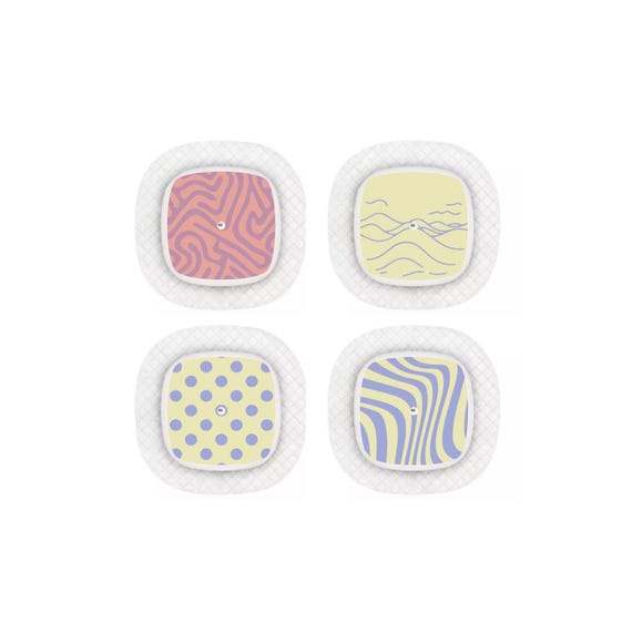 Medtronic Simplera Sensor Stickers Diabetes: Trendy Pattern Set - Set of 4