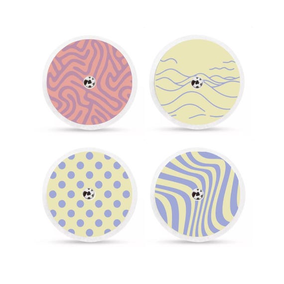 Freestyle Libre 2 Sensor Stickers Diabetes: Trendy Pattern Set - Set of 4