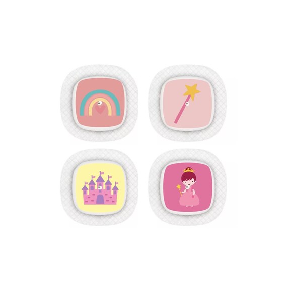 Medtronic Simplera Sensor Stickers Diabetes Kids: Rainbow, Princess, Castle - Set of 4