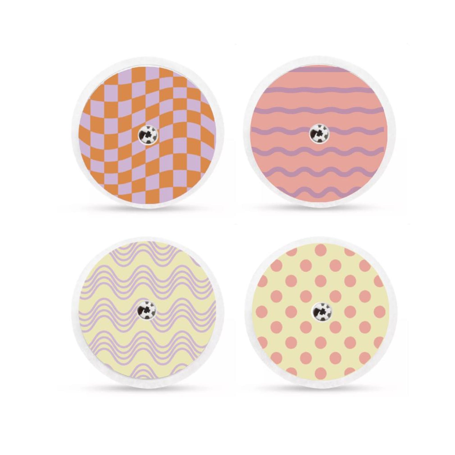 Freestyle Libre 2 Sensor Stickers Diabetes: Trendy Pink & Lilac Dots - Set of 4