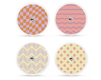 Freestyle Libre 2 Sensor Stickers Diabetes: Trendy Pink & Lilac Dots - Set of 4