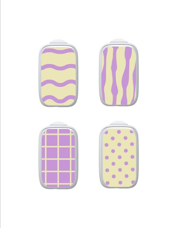 Medtrum Sensor Stickers Diabetes: Trendy Pattern Set - Set of 4