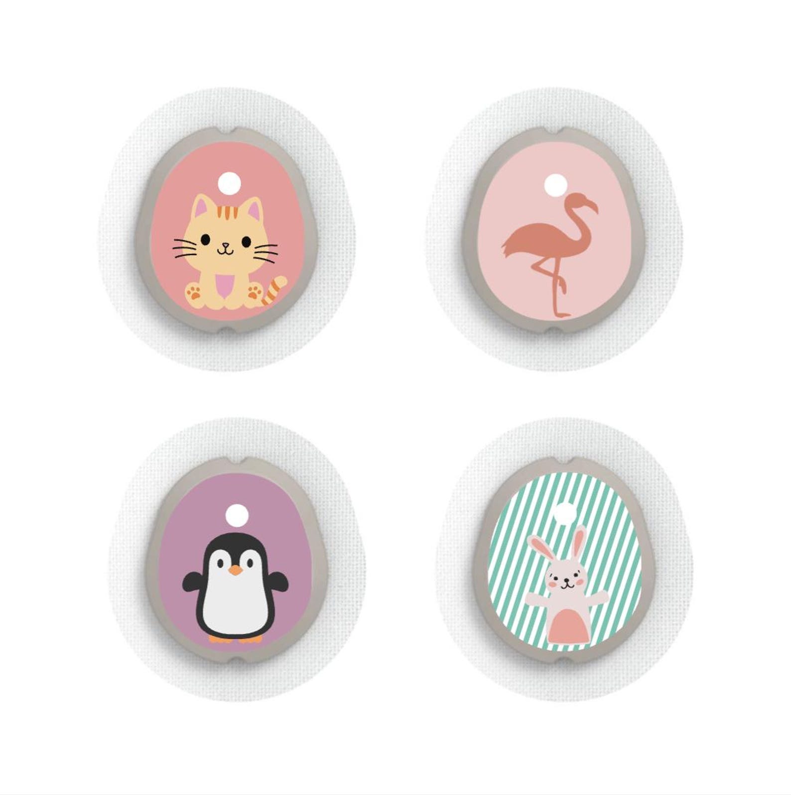 Dexcom G7 Sensor Stickers Diabetes Kids: Animal theme - Set of 4