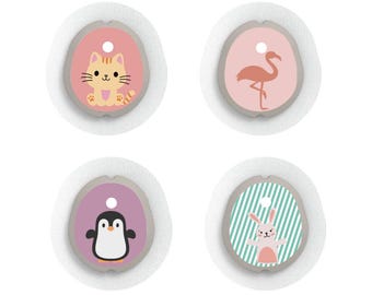 Dexcom G7 Sensor Stickers Diabetes Kids: Animal theme - Set of 4