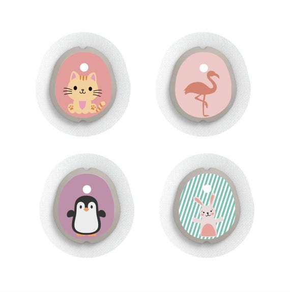 Dexcom G7 Sensor Stickers Diabetes Kids: Animal theme - Set of 4