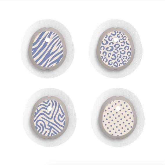 Dexcom G7 Sensor Stickers Diabetes: Zebra, Panther, Dots - Set of 4