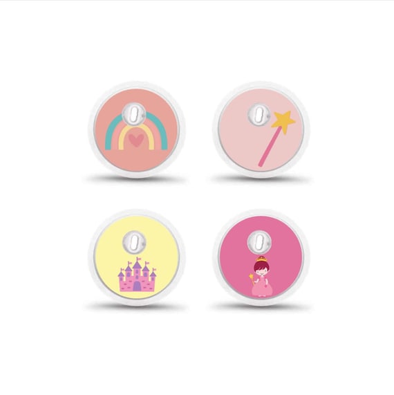 FreeStyle Libre 3 Sensor Stickers Diabetes Kids: Rainbow, Princess, Castle - Set of 4