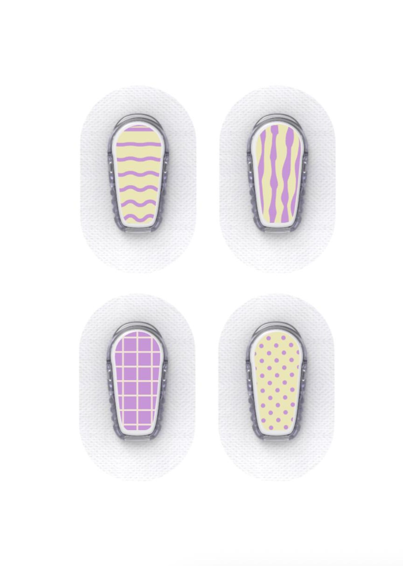 Dexcom G6 Sensor Stickers Diabetes: Trendy Pattern Set - Set of 4