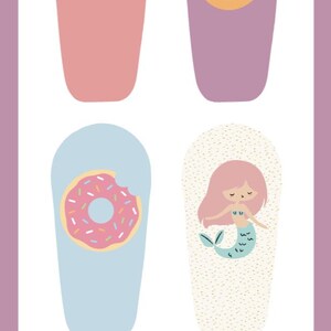 May include: A purple and white graphic featuring four illustrations: a leopard, a smiley face, a donut, and a mermaid. The text "SWEETLY BOLD DIABETES" is at the bottom of the image.