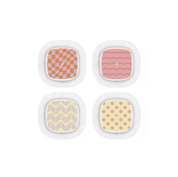 Medtronic Simplera Sensor Stickers Diabetes: Trendy Pattern Set - Set of 4