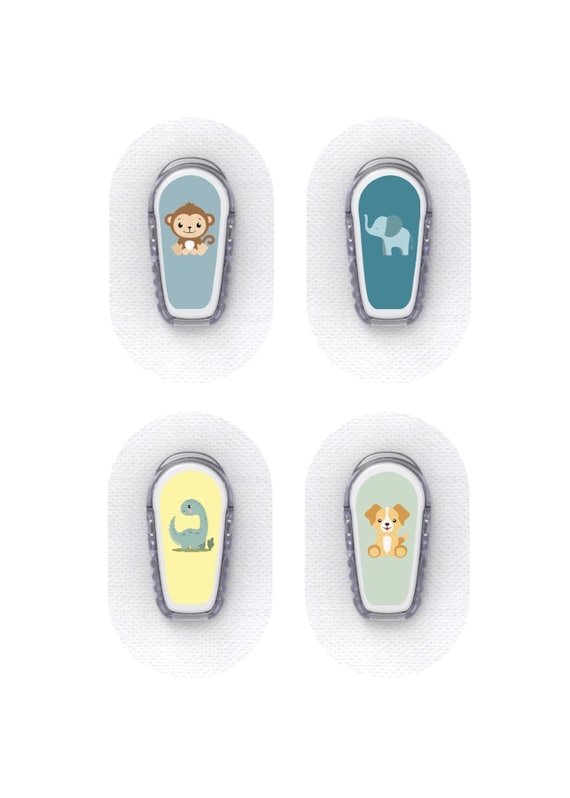 Dexcom G6 Sensor Stickers Diabetes Kids: Animal theme - Set of 4