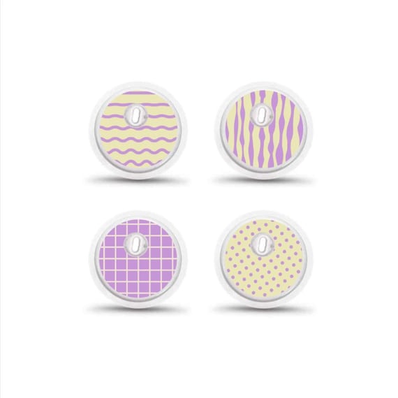 Freestyle Libre 3 Sensor Stickers Diabetes: Trendy Pattern Set - Set of 4 - Sensor Sticker Freestyle Libre 3 Sensor Stickers Diabetes: Trendy Pattern Set - Set of 4