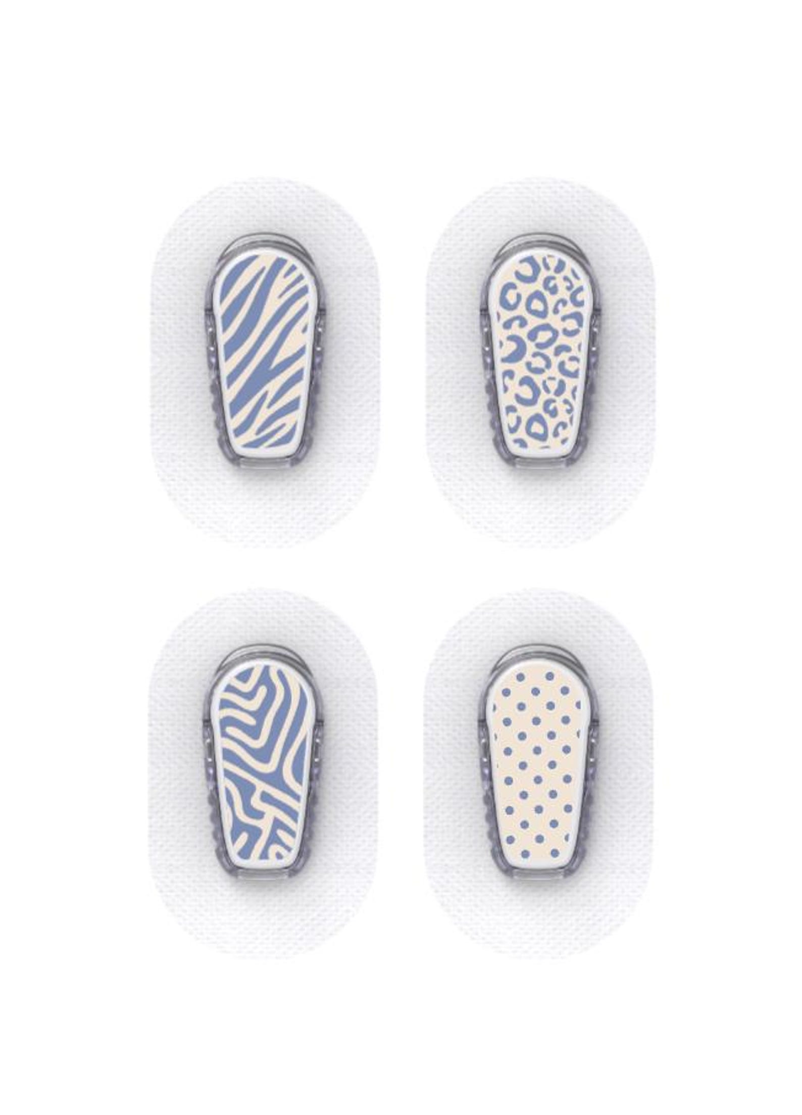 Dexcom G6 Sensor Stickers Diabetes: Zebra, Panther, Dots - Set of 4