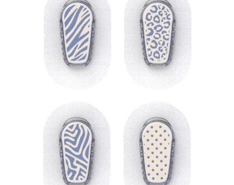 Dexcom G6 Sensor Stickers Diabetes: Zebra, Panther, Dots - Set of 4