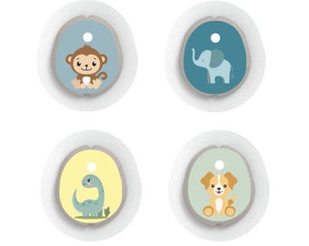 Dexcom G7 Sensor Stickers Diabetes Kids: Dieren Thema - Set van 4