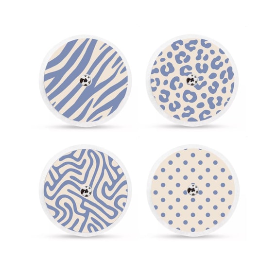 FreeStyle Libre 2 Sensor Stickers Diabetes: Zebra, Panther, Dots - Set of 4