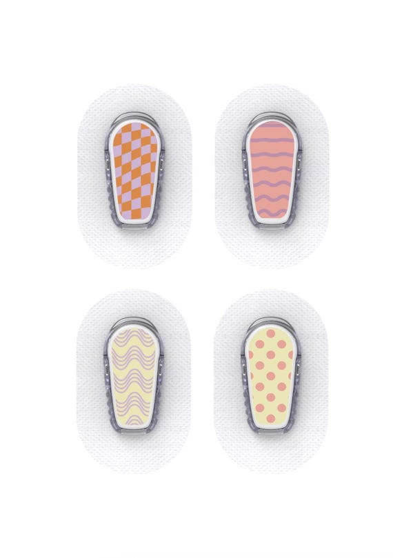 Dexcom G6 Sensor Stickers Diabetes: Trendy Pattern Set - Set of 4 - Sensor Sticker Dexcom G6 Sensor Stickers Diabetes: Trendy Pattern Set - Set of 4