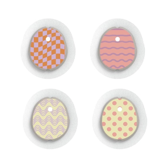 Dexcom G7 Sensor Stickers Diabetes: Trendy Pattern Set - Set of 4
