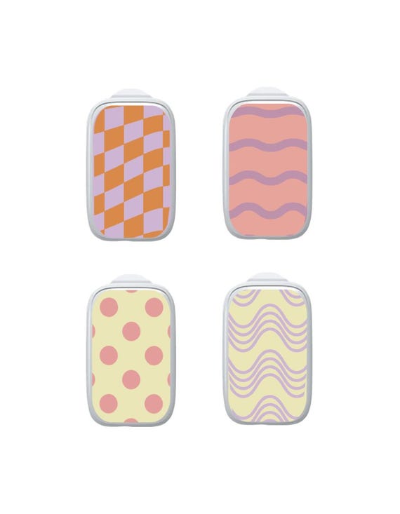 Medtrum Sensor Stickers Diabetes: Trendy Pattern Set - Set of 4