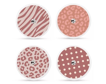 FreeStyle Libre 2 Sensor Stickers Diabetes: Zebra, Panther, Dots - Set of 4