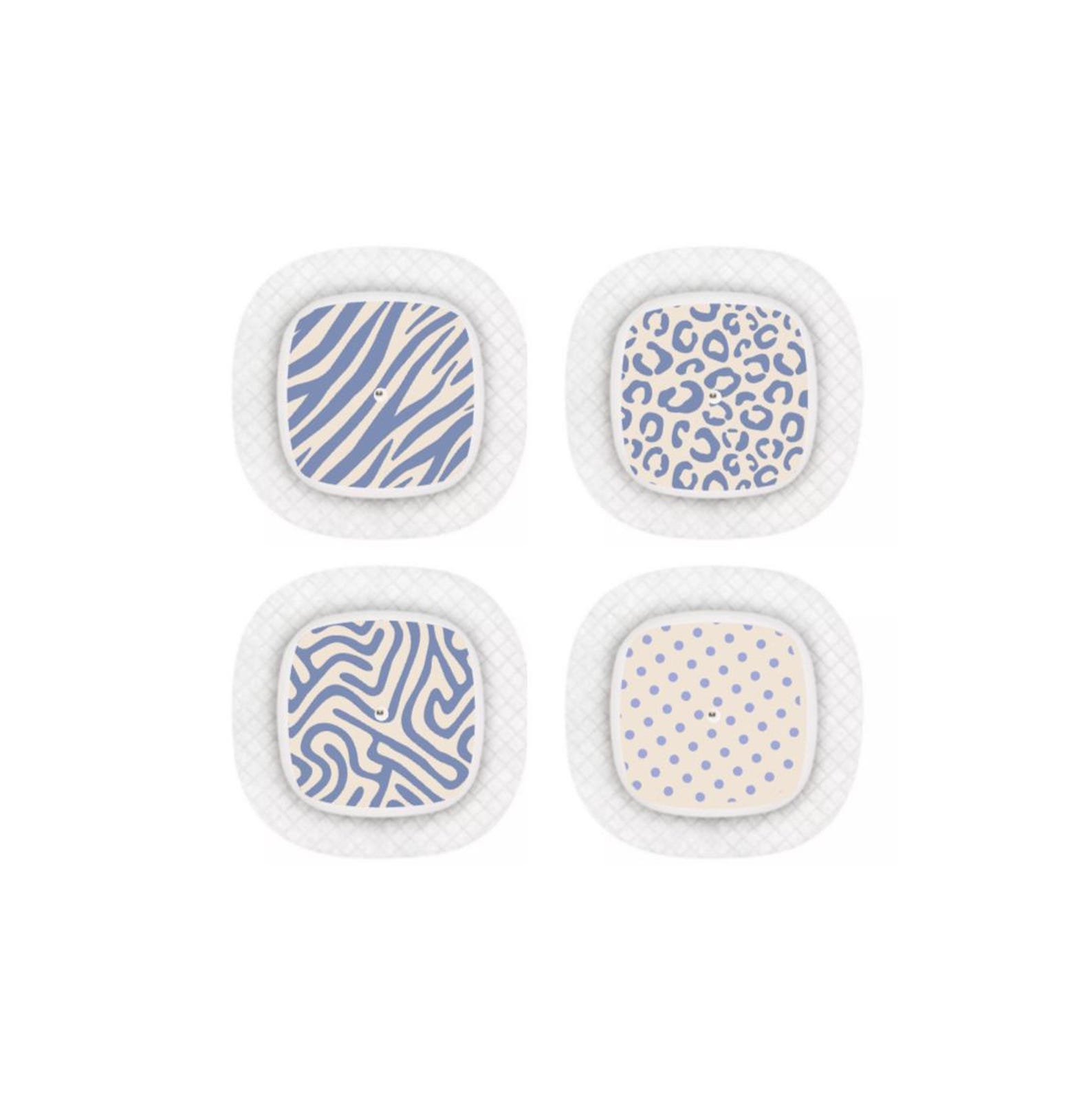 Medtronic Simplera Sensor Stickers Diabetes: Zebra, Panther, Dots - Set of 4