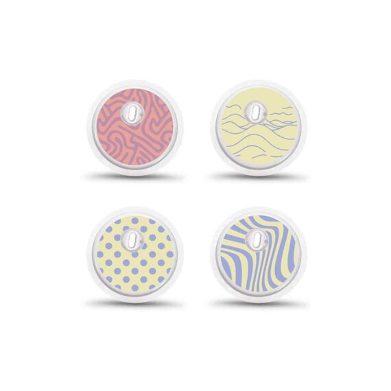 Freestyle Libre 3 Sensor Stickers Diabetes: Trendy Pattern Set - Set of 4 - Sensor Sticker Freestyle Libre 3 Sensor Stickers Diabetes: Trendy Pattern Set - Set of 4