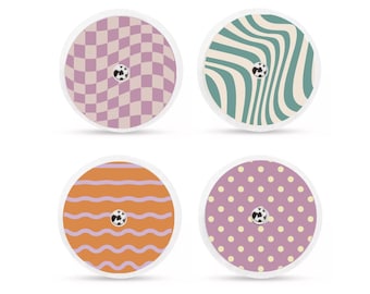 FreeStyle Libre 2 Sensor Stickers Diabetes: Retro Purple Orange - Set of 4