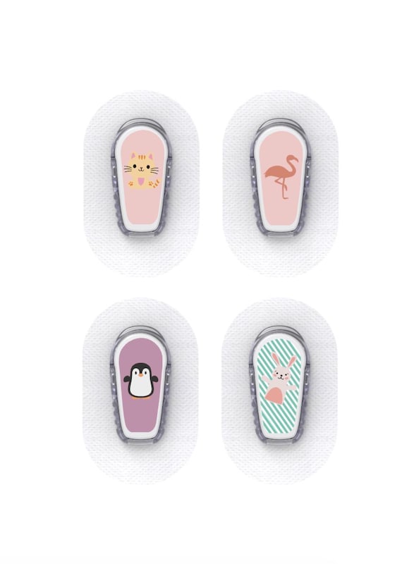 Dexcom G6 Sensor Stickers Diabetes Kids: Animal theme - Set of 4