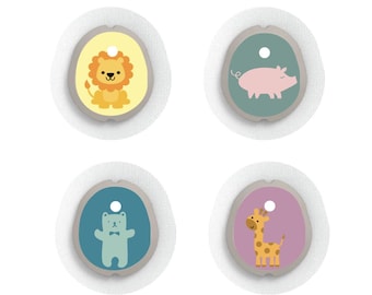 Dexcom G7 Sensor Stickers Diabetes Kids: Dieren Thema - Set van 4