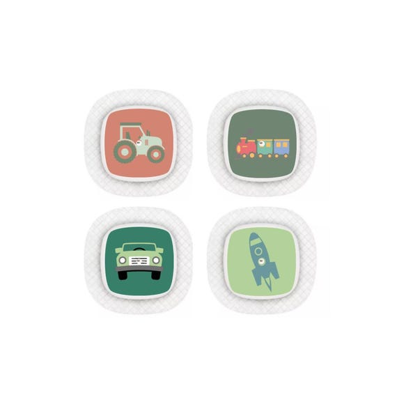 Medtronic Simplera Sensor Stickers Diabetes Kids: Vehicles Theme – Set of 4