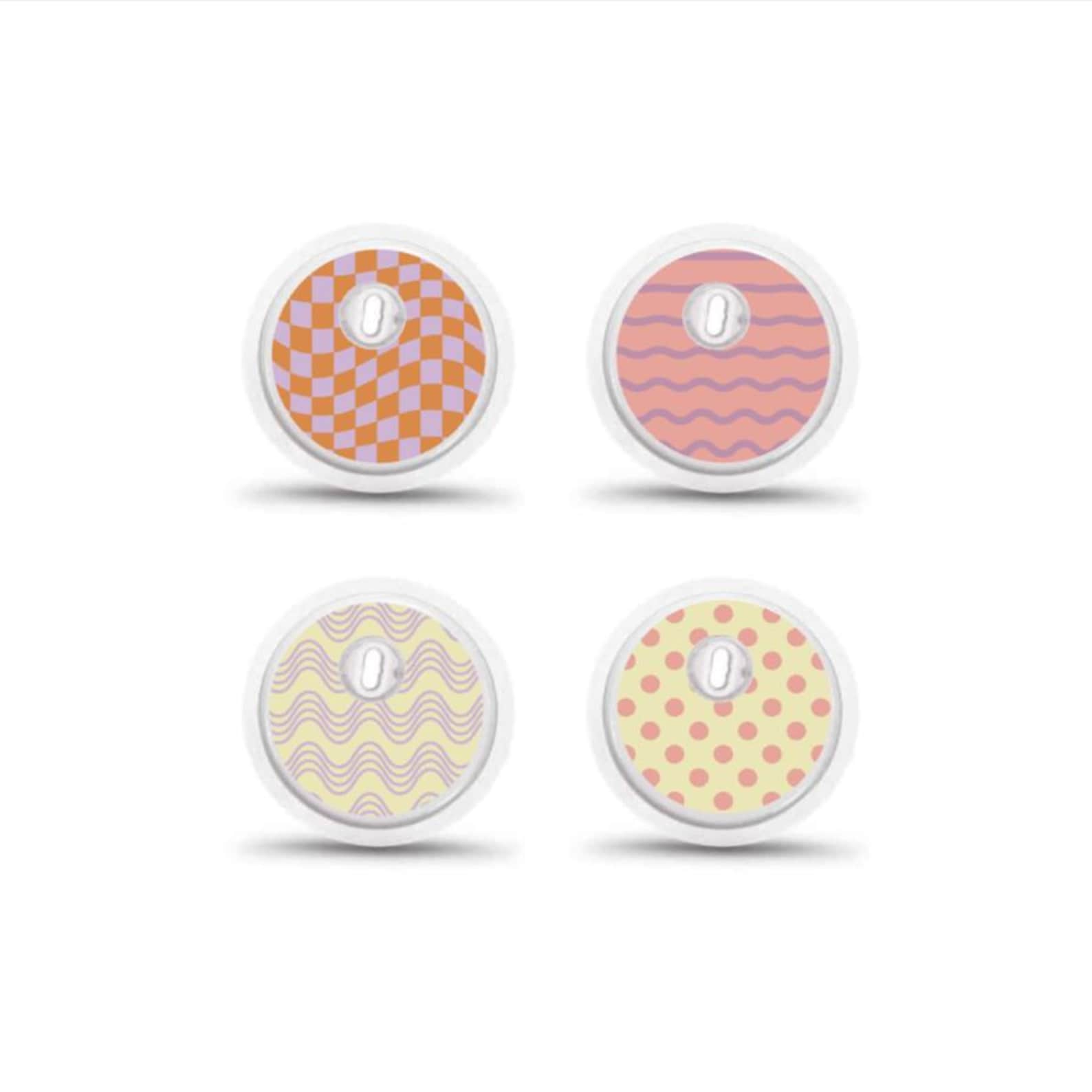 Freestyle Libre 3 Sensor Stickers Diabetes: Trendy Pattern Set - Set of 4